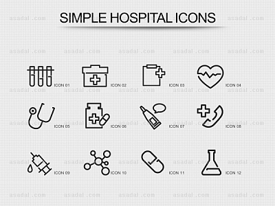 icon PNG아이콘 PPT 템플릿 1종_병원 라인아이콘_d0030(조이피티)