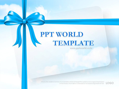 특별한 블루 리본 카드  PPT 템플릿 블루 리본 카드