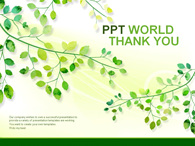 싱그러움 일러스트 PPT 템플릿 초록의 나뭇잎 풍경_슬라이드4