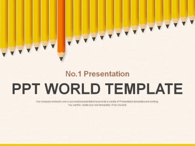 원형그래프 계단식그래프 PPT 템플릿 노란색 연필이 있는 심플한 제안서_슬라이드1