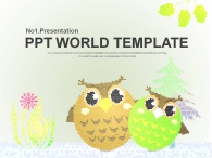 일러스트 그림 PPT 템플릿 행복한 부엉이 가족들(자동완성형포함)_슬라이드1