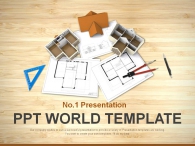 디자인 건축물 PPT 템플릿 도면과 건축설계 비즈니스(자동완성형포함)_슬라이드1