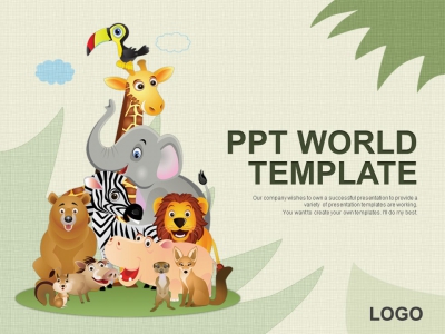 코끼리 하마 PPT 템플릿 작은 동물원(자동완성형포함)_슬라이드1
