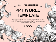 우아한 나비 꽃 일러스트 파워포인트 PPT 템플릿 디자인_슬라이드1