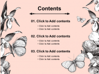 우아한 나비 꽃 일러스트 파워포인트 PPT 템플릿 디자인_슬라이드2