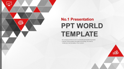 레드포인트 삼각형 그래픽 와이드형 (자동완성형포함) 파워포인트 PPT 템플릿 디자인