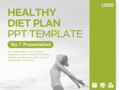 건강 관리 다이어트 계획 파워포인트 PPT 템플릿 디자인