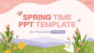 화사한 봄 꽃 와이드형 파워포인트 PPT 템플릿 디자인_슬라이드1